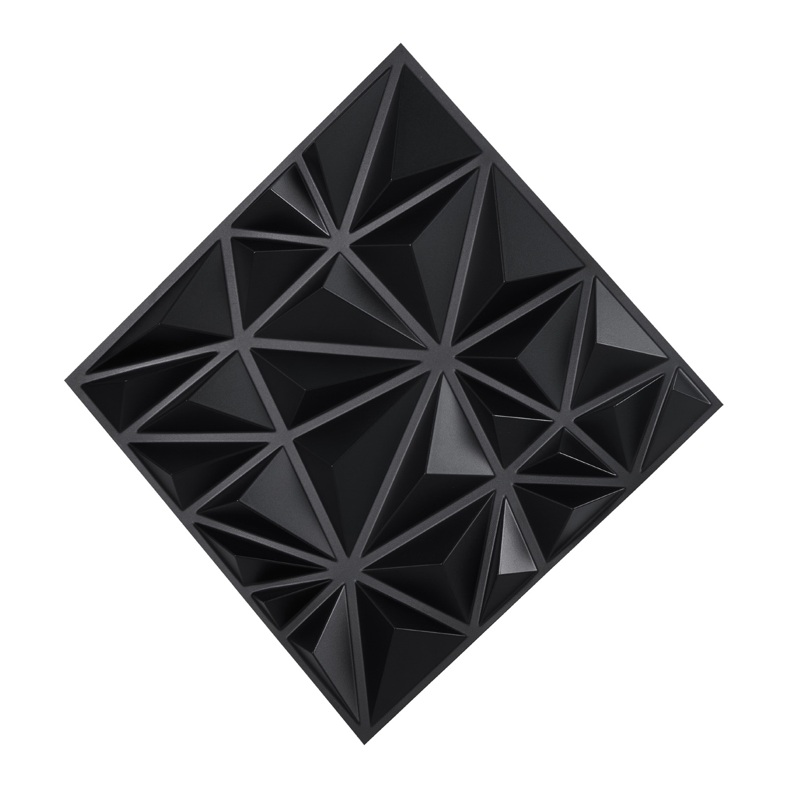 3d Wall Panels Diamond Matte Black Pvc Adhesive Wall Stickers_voghion.com